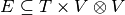 E \subseteq T \times V \otimes V