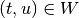 (t,u) \in W